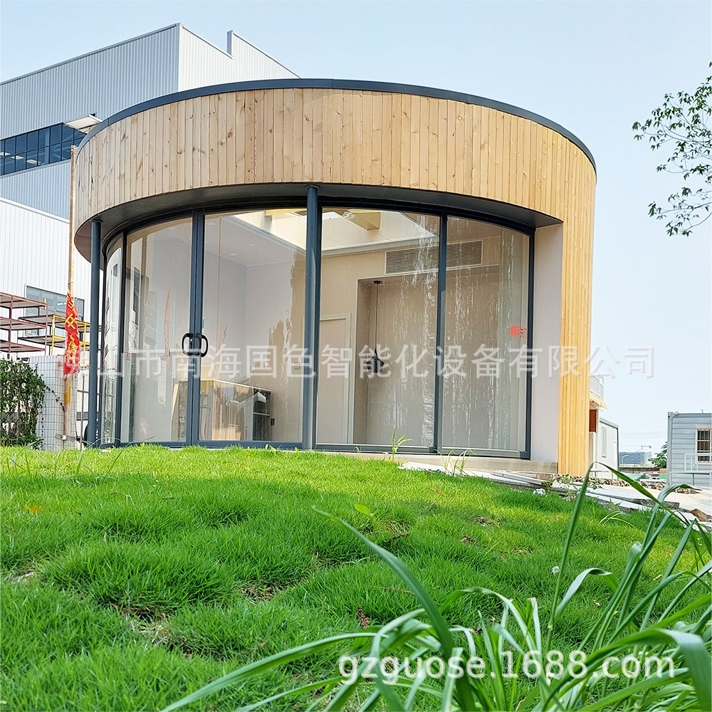 可移动轻钢别墅圆形木屋防潮防腐阳光房微宿太空舱星空房创意商铺