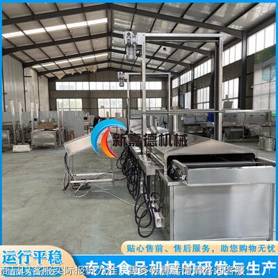 兰干油炸机 链涂XJD4000氟油花炸设备板 豆腐上浆裹粉炸流水油线