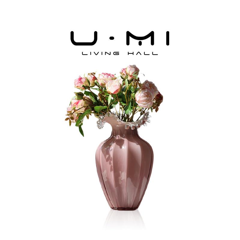 U Mi LIVING · 捷诺 | 花瓶水滴波浪花边玻璃花瓶不规则装饰品