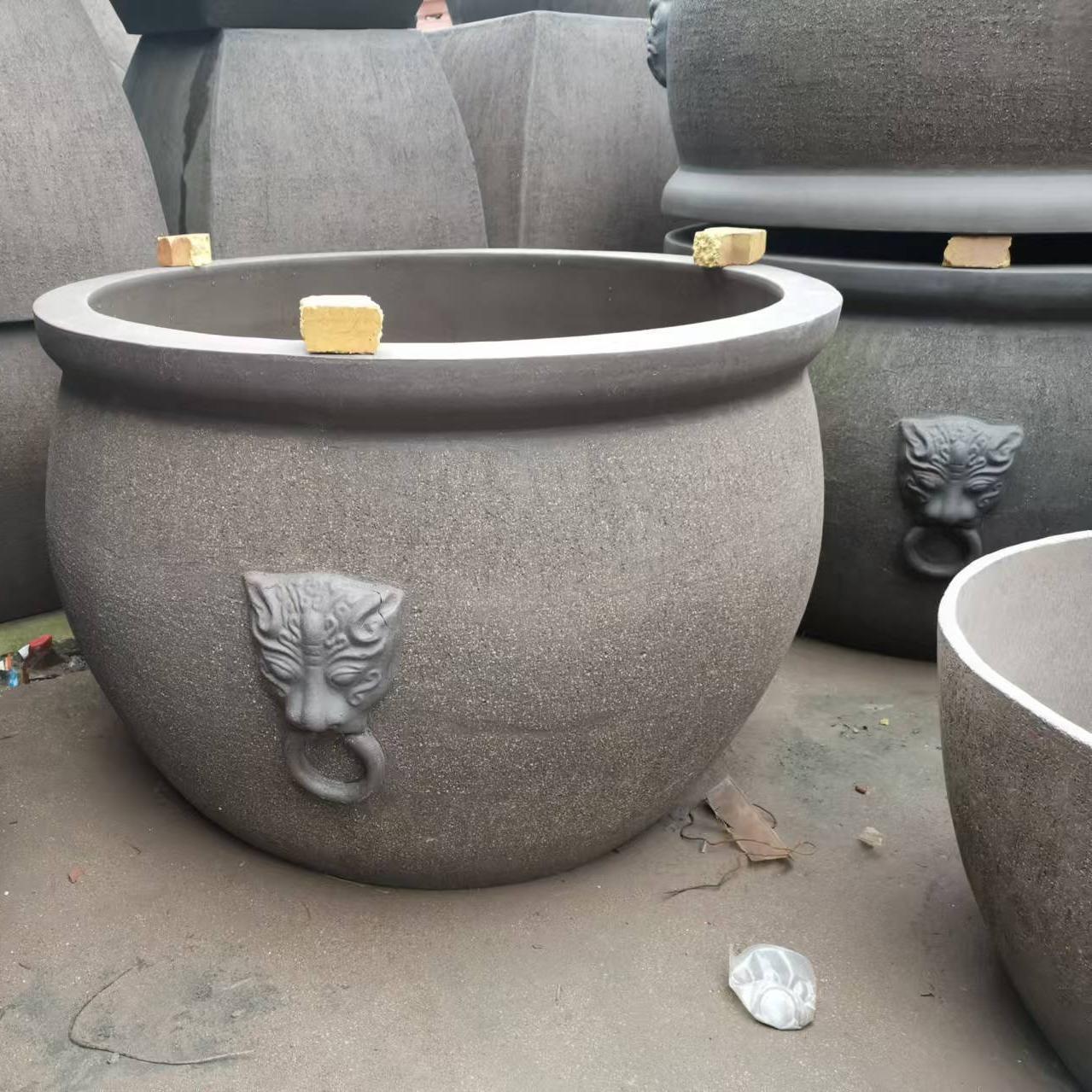 清仓长方形水槽花盆水培荷花粗陶盆景盆别墅庭院古法养鱼陶瓷鱼缸