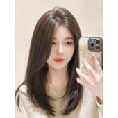 假发全头套女中分减龄中长发锁骨发日常自然彷真发短发整顶假发套