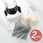 外穿上衣美背文胸一体式 黑色吊带背心女士带胸垫内搭2025新款 夏季