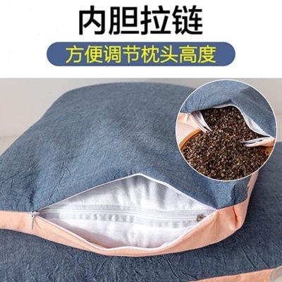 荞麦枕头大人枕芯单人护颈椎助睡眠学生全棉枕头家用带枕套