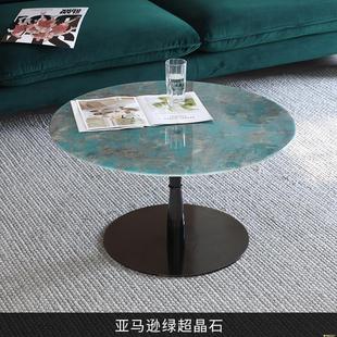 轻奢角几大理石边n几客厅家用岩板沙发小边几极简床头圆桌阳台茶