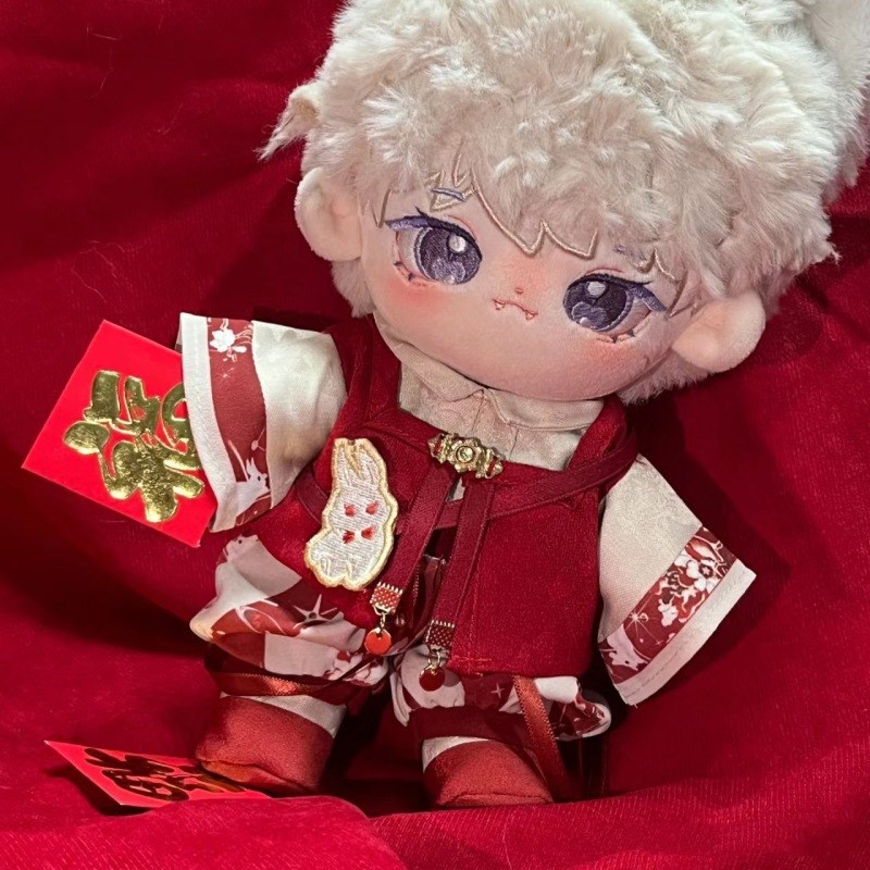 20cm棉花娃娃娃衣汉服t古风中式套装玩偶替换服中国风新年款衣服
