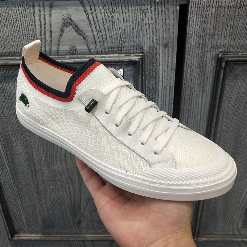 男鞋夏季2021新款刺绣小白鞋男懒人鞋潮牌男士休闲一脚蹬港风板鞋