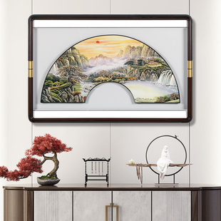 高档入户玄关装饰画餐厅s画新中式走廊过道墙壁挂画现代简约铜雕