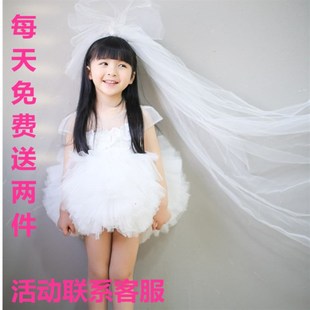 模特走秀演出礼服女童婚纱u花童蓬蓬裙幼儿童生日小礼.服公主连衣