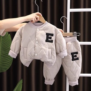 外出服宝宝棉 婴儿冬装 棉衣套装 加厚男p0 1岁半2两件套衣服S秋冬季