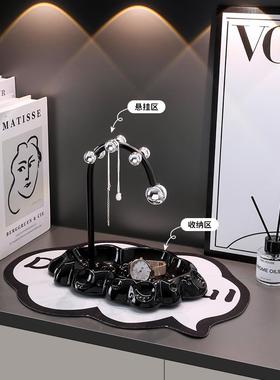 现代轻奢高档放钥匙收纳玄关摆件入户进门口鞋柜装饰品置物架挂架