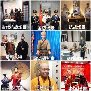 农耕主题仿真雕塑 博物馆推磨蜡像硅胶仿真人古代人物