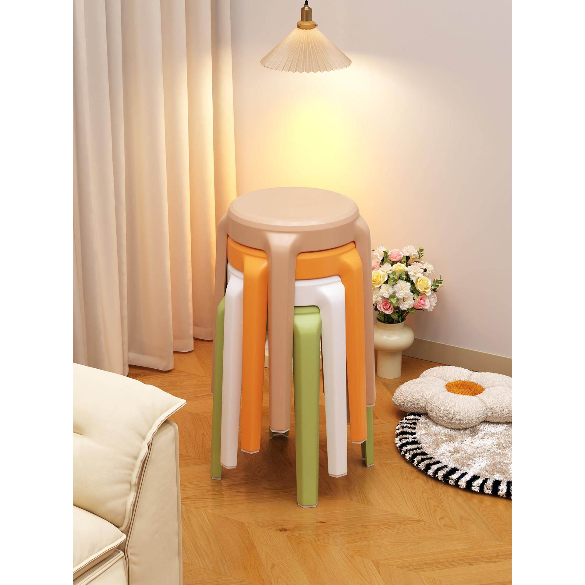 塑料凳子家用加厚圆凳可叠放结实耐用客人备用板凳可收纳餐桌椅子,住宅家具,其它凳子,淘宝优惠券,粉丝福利购,淘宝优惠卷