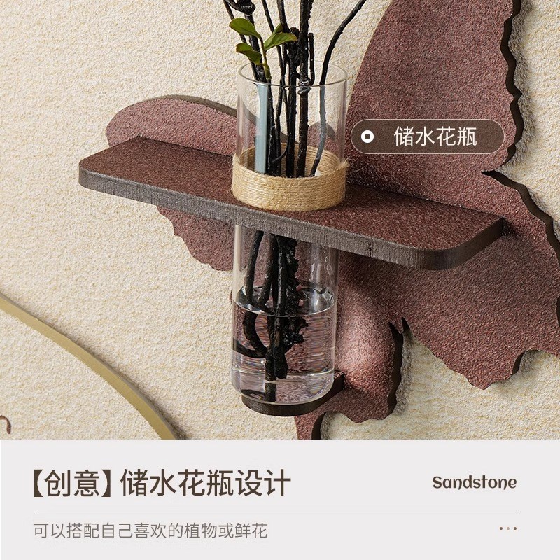 黑白蝴蝶餐厅装饰画简约高级感抽象客厅挂画水培绿植餐桌墙面壁画图片