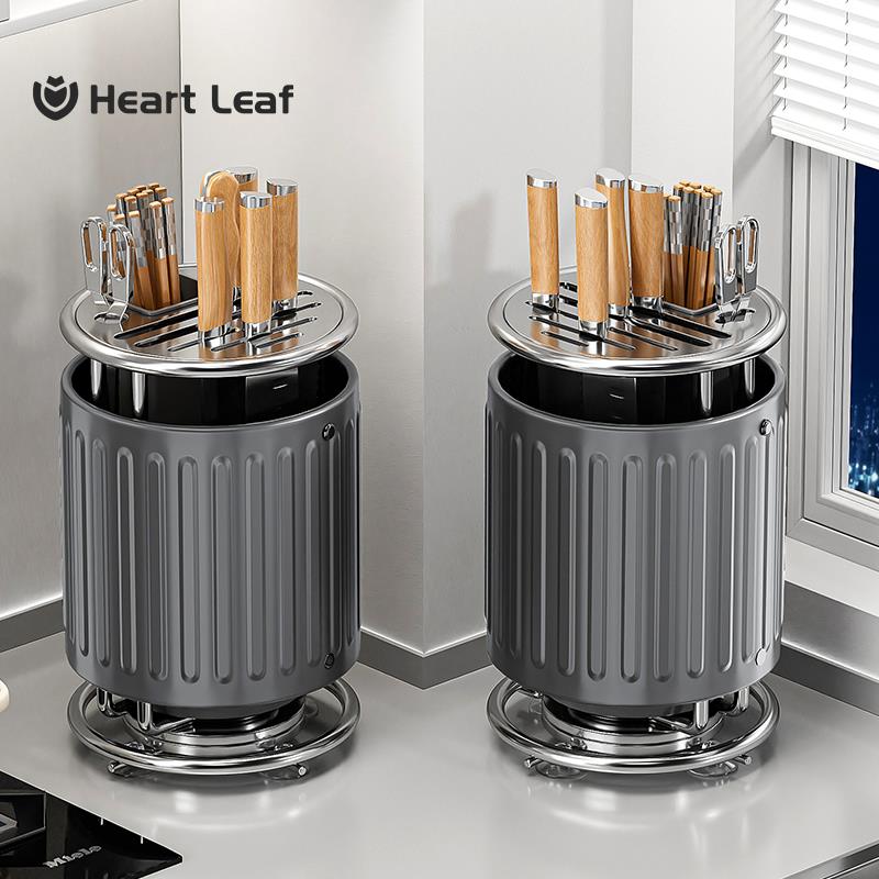 菜刀架2025新款菜刀收纳不锈钢台面置物架刀具筷筒一体刀座架子