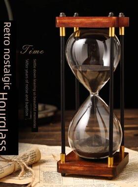 时间沙漏计时器装饰覆古创意半小时30/60分钟一个防坠落流沙瓶小