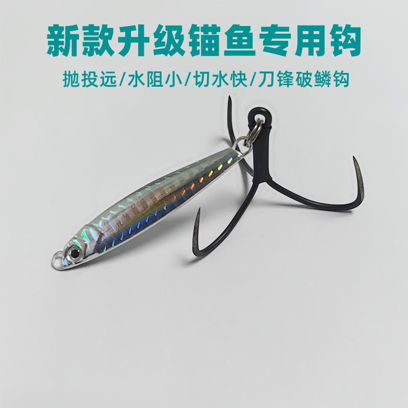锚鱼铁板探钓路亚假饵渔具垂钓鲢鳙鲤鱼池塘鱼钩钓鱼刀锋破鳞鱼饵