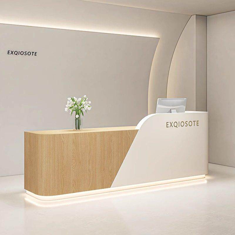 美容院吧台桌美发店烤漆前台服装店口腔诊所轻奢接待台培训收银柜