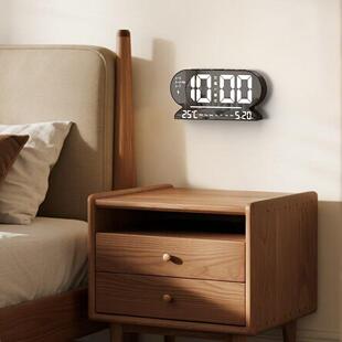 新款多功能镜面投影时钟闹钟万年历大屏幕大字体温度计时尚摆件