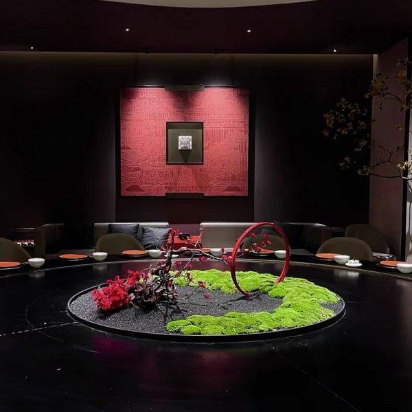 酒店餐厅桌花摆件大圆桌中间转盘摆花造景景观装饰轻奢高档摆台,家居饰品,餐桌花艺,淘宝优惠券,粉丝福利购,淘宝优惠卷