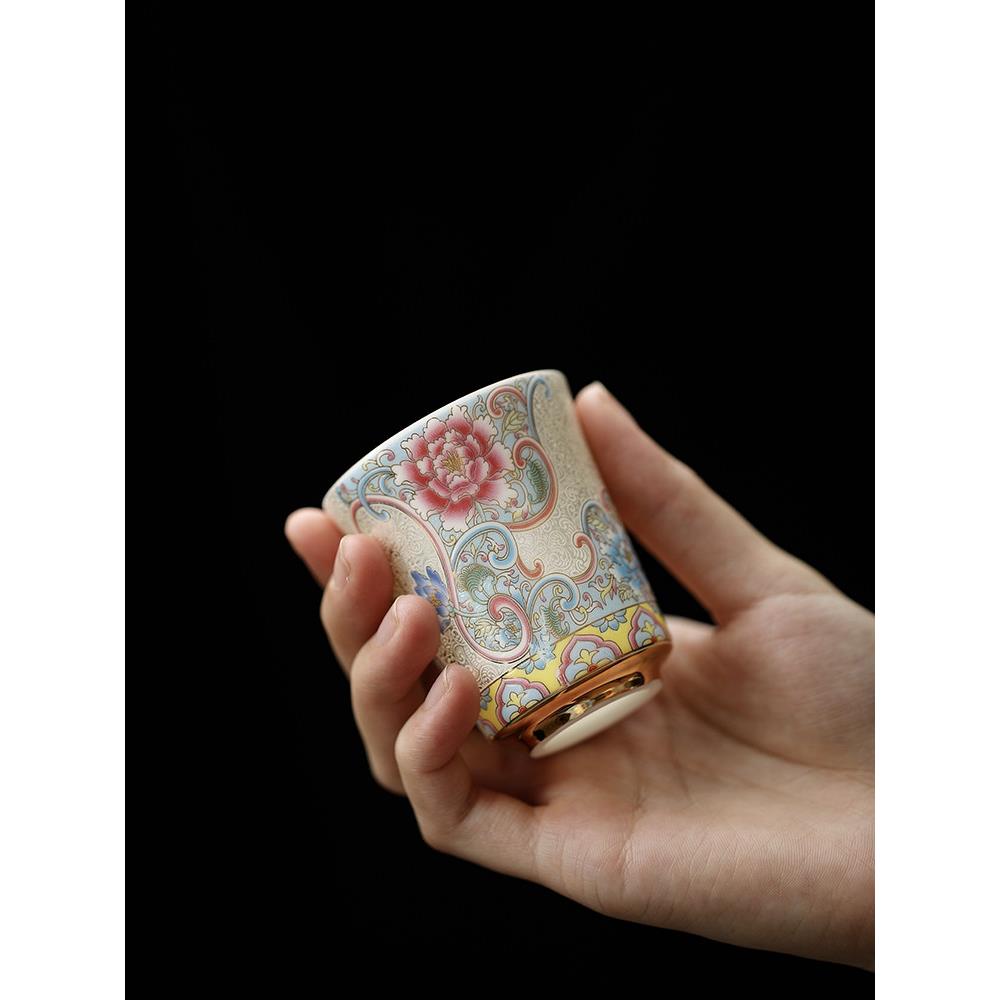 纪先生甄选高档掐丝银珐琅彩功夫茶具茶杯品茗杯主人杯闻香杯茶盏