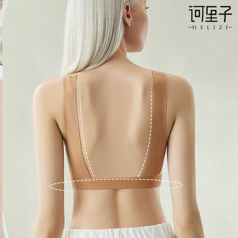 无痕内衣运动美背文胸露背收副乳防下垂提拉小胸聚拢乳胶背心式女
