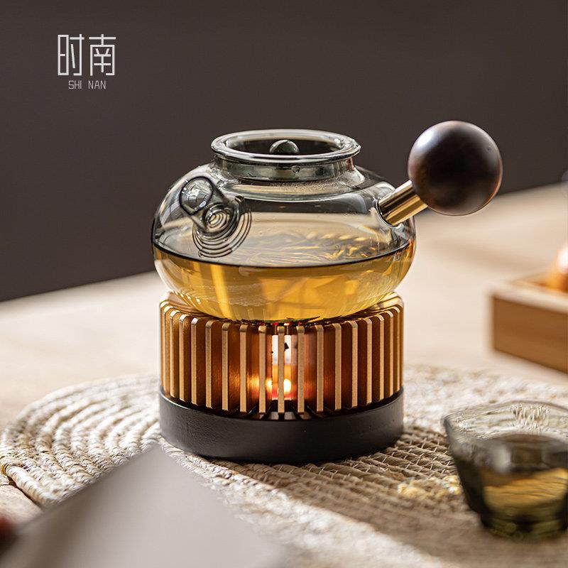 蜡烛温泡茶炉侧把茶壶加热保温底座家用轻奢暖泡茶炉小火炉花茶煮