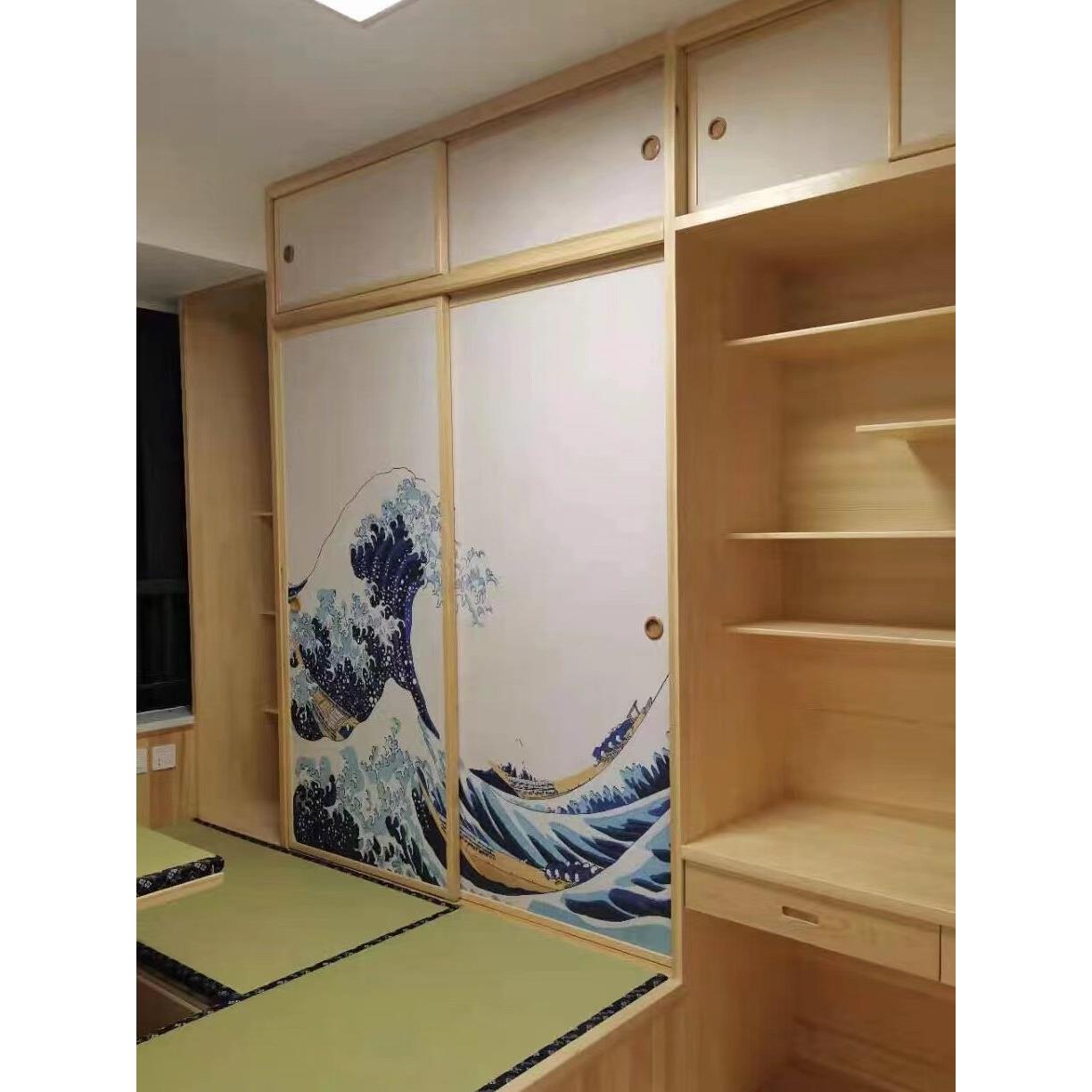 杭州工厂定制松木红橡实木衣柜实木矮柜平板开门拉直器实木调搽色