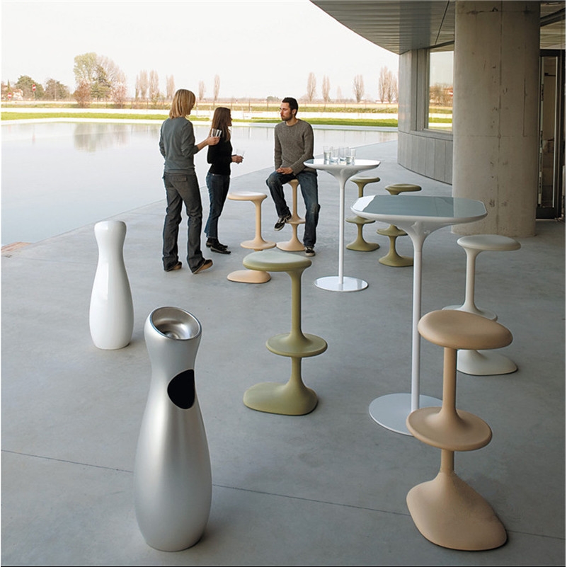 8V定 制玻璃钢酒吧椅前台高脚凳三节异形鱼骨椅户外休闲椅设计吧