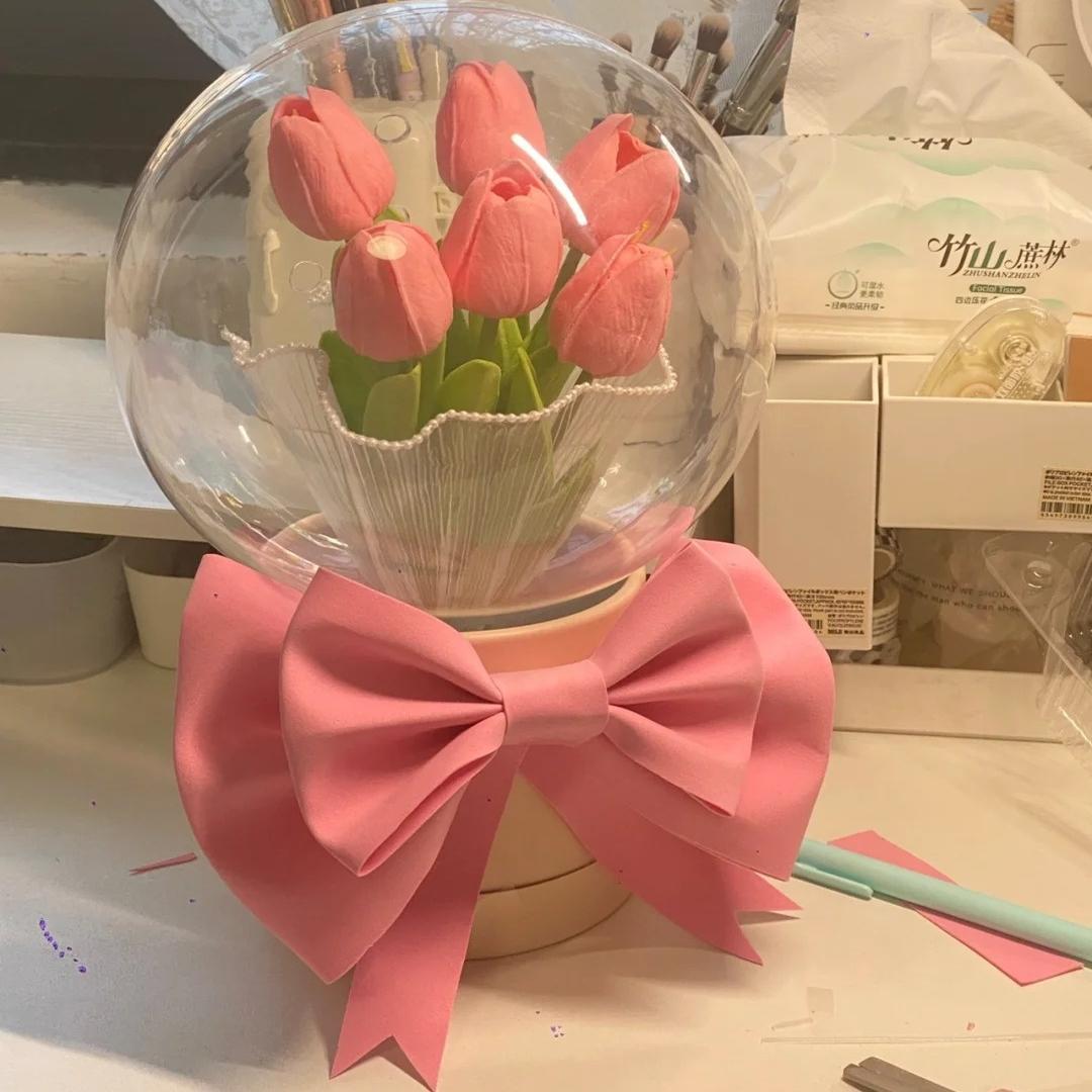 郁金香抱抱桶花diy材料包生日礼物小众送闺蜜女朋友孩高级感创意