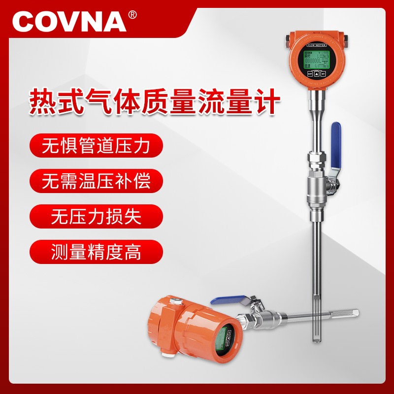 热式气体质量流量计 高精度氮气压缩空气烟气大口径插入式螺纹接