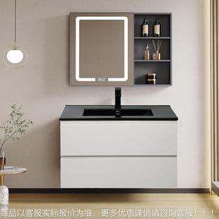 外贸陶瓷一体盆浴室柜组合实木卫生间洗脸盆洗手盆洗漱台小户单盆