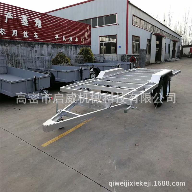 厂家货源双层欧式框架镀锌平板拖车山东厂家牵引平板车辆运输车