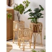 斯堪 饰绿色植物花 纳维亚藤草花篮木制高花架客厅落地客厅B&B装