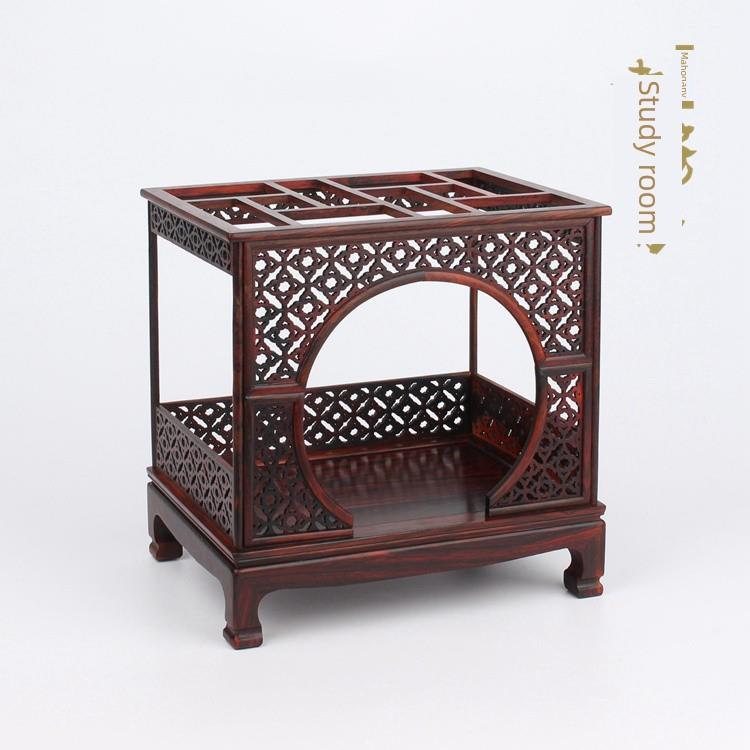 红木工艺品彷古明清微缩家具模型红木月亮门床架床家居用品