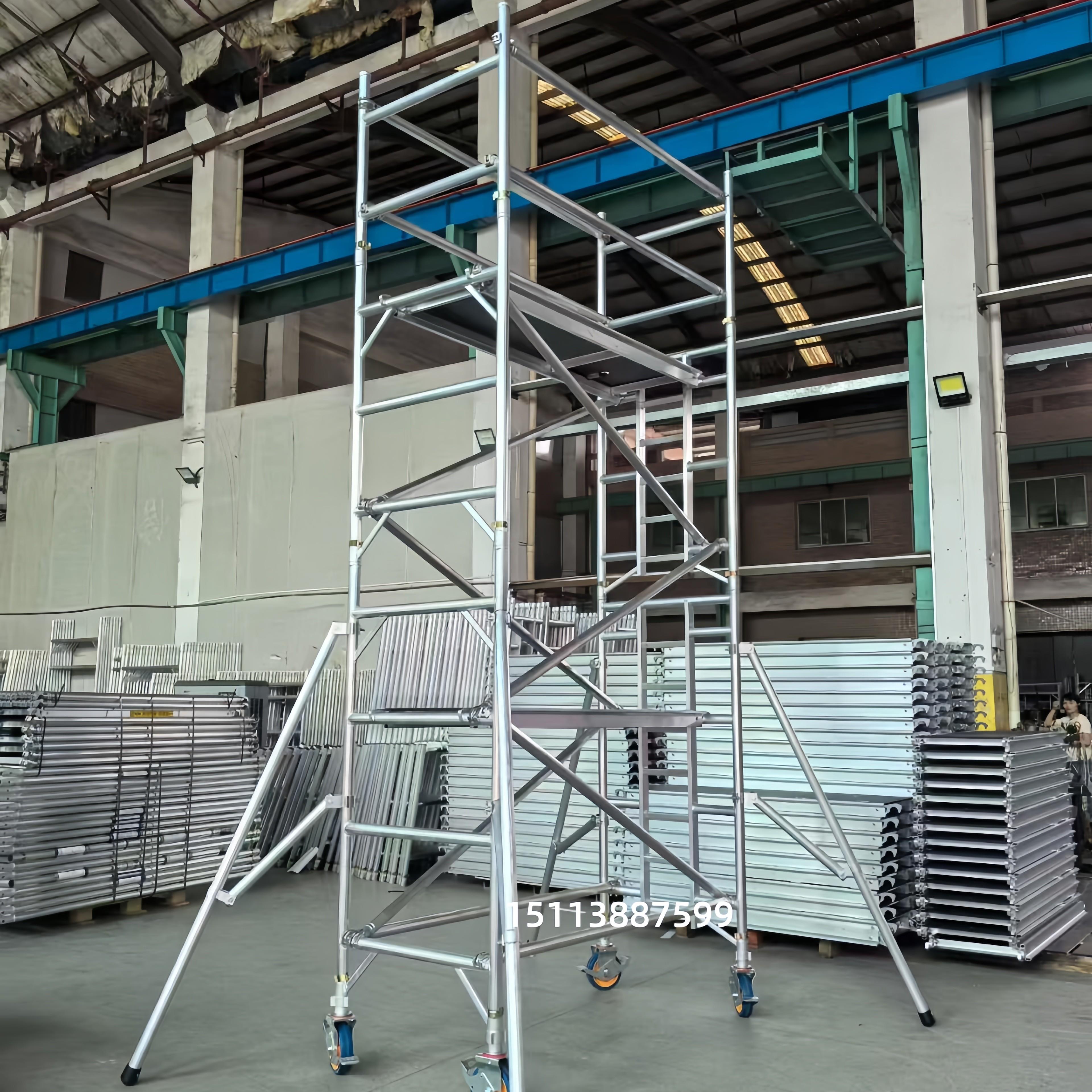 广东铝合金移动脚手架焊接窄架厂家直销快速组装工地施工平台