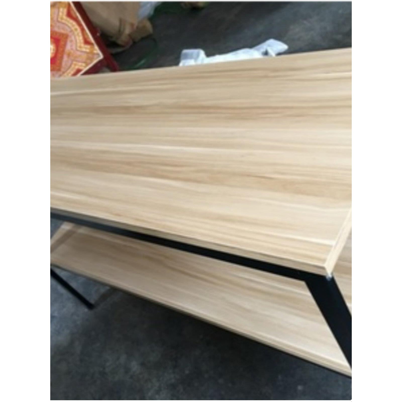 钢木桌厨房切割台操作台双层三层桌储物钢木桌简易长桌订制