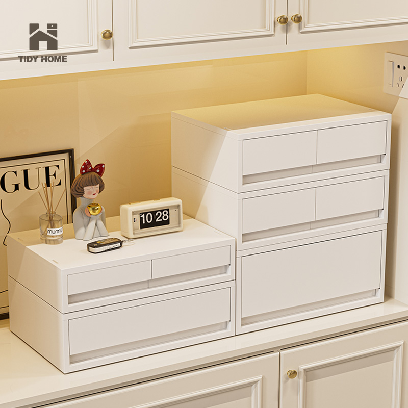 TidyHome入户玄关收纳盒门口钥匙摆件置物架桌面大容量整理抽屉柜