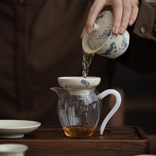 草木灰鱼藻纹2024新款 茶壶茶杯 功夫茶具套装 家用轻奢高档陶瓷中式