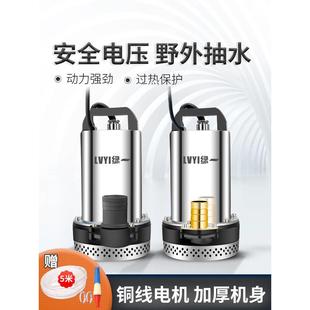 水泵 绿一农用48V直流潜水泵12V48V60V高扬程电动车家用抽水泵