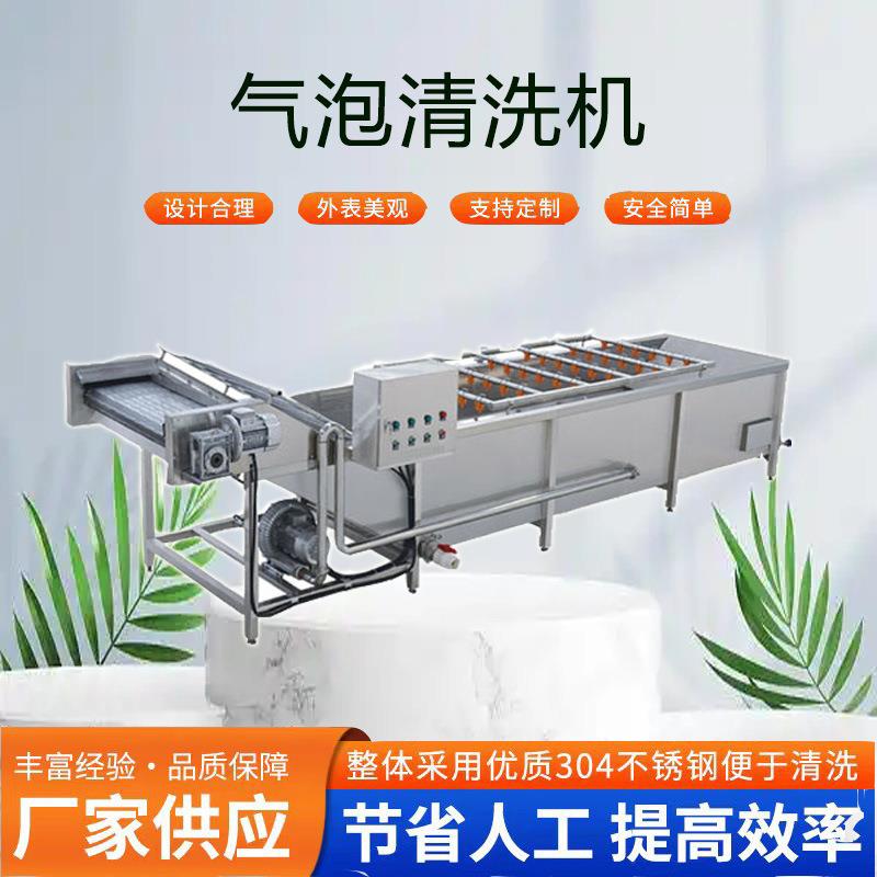 苹果喷淋气泡清洗机可调节智能洗果机山东全自动气泡清洗设备
