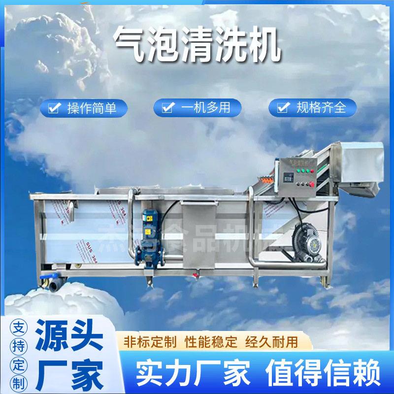 虎头蟹气泡清洗机琵琶虾全自动挂冰机果蔬洗菜机净菜加工设备
