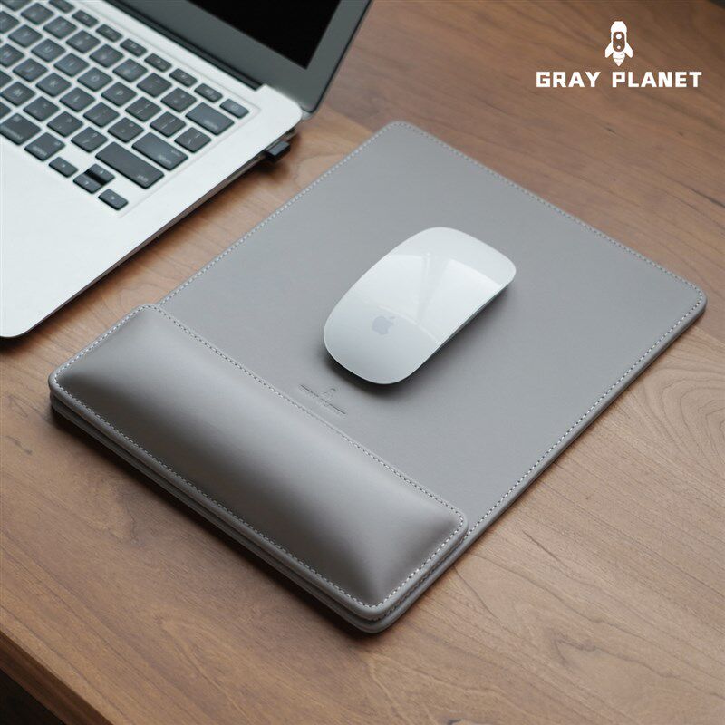 头层牛皮真皮鼠标垫加厚护手腕键盘手托高级商务W办公柔软舒适