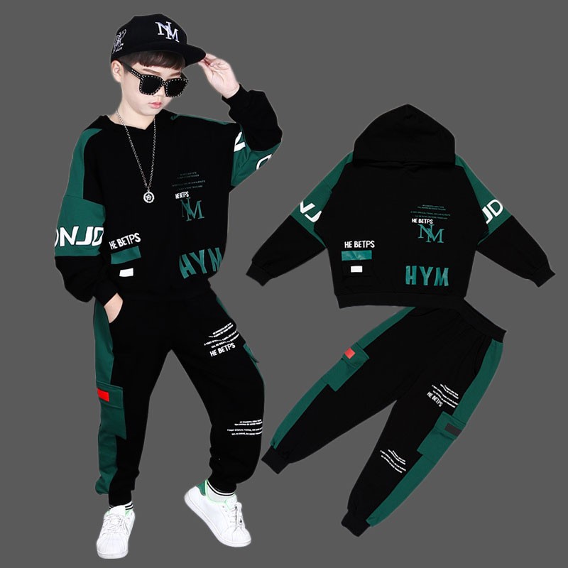 儿童秋装2021新款童装男童t恤长袖9小男孩卫衣服春秋款帅气套装潮