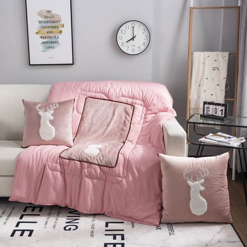 汽车抱枕被子两用多功能枕头被车载靠垫靠枕折R叠加厚空调被午休