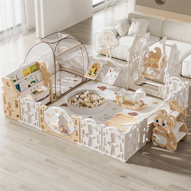宝宝爬爬垫防护栏围栏家用室内游戏安全游乐园P儿童地上爬行垫护