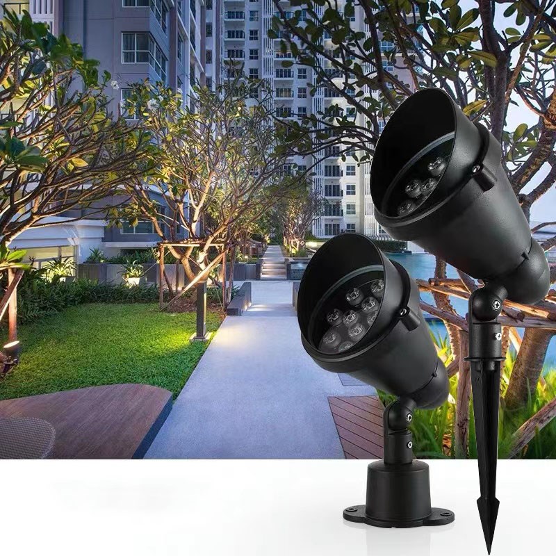 LED插地灯户外防水庭院草坪别墅景观投光插泥R射灯花园七彩地插灯