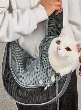 宠物斜挎包外出便携单肩包透气轻B巧猫咪泰迪小型宠物包可折叠背
