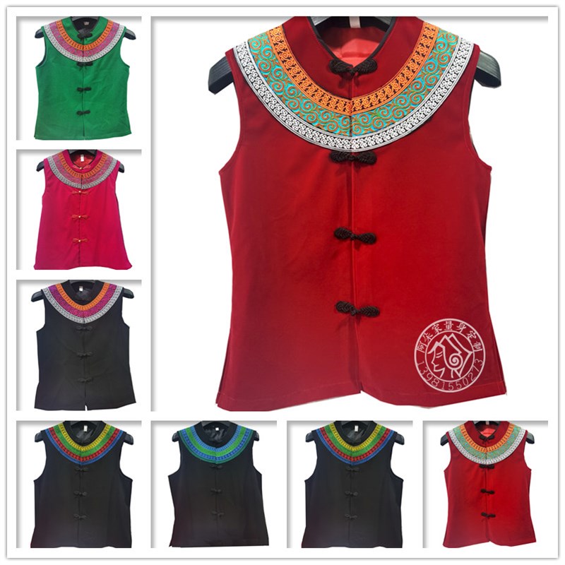凉山彝族服饰男装l女装马甲背心马褂坎肩秋冬无袖民族风刺绣花上