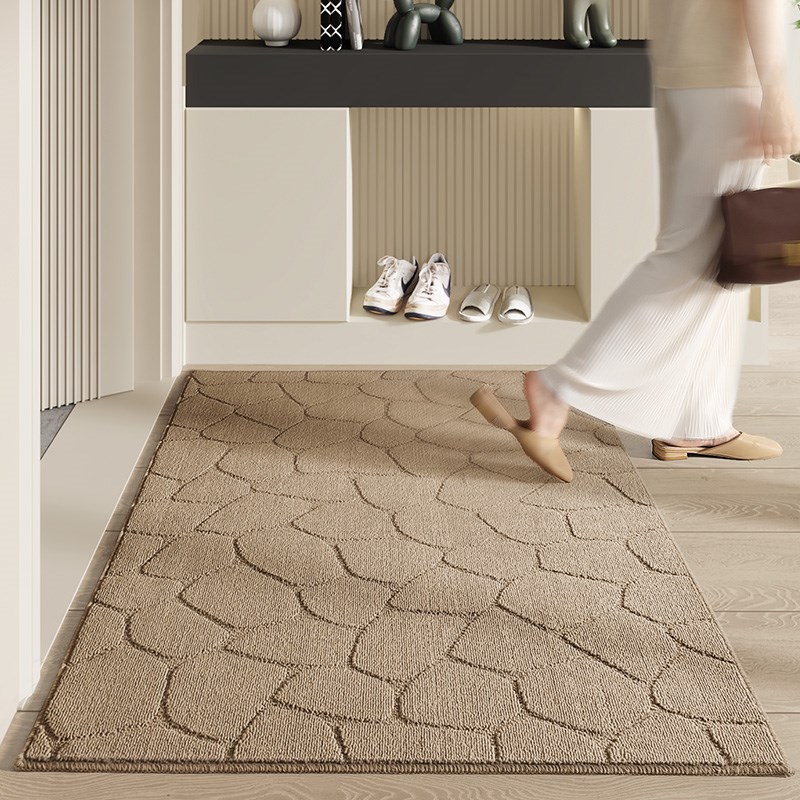 入户地垫门厅简约纯色p门垫进门门口地毯玄关加厚耐磨耐脏户外脚