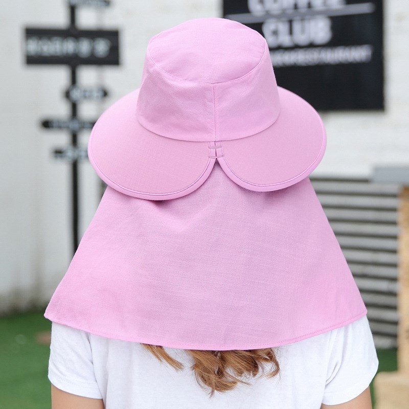 可拆卸防晒面罩女骑车护脸电动自行车骑行遮阳帽户外多功能太阳帽